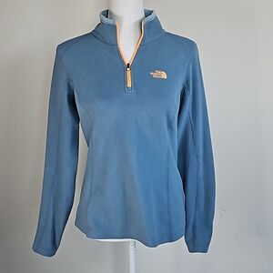 The North Face Women's Fleece Pullover Blue Half Zip Size S Warm Soft Jacket